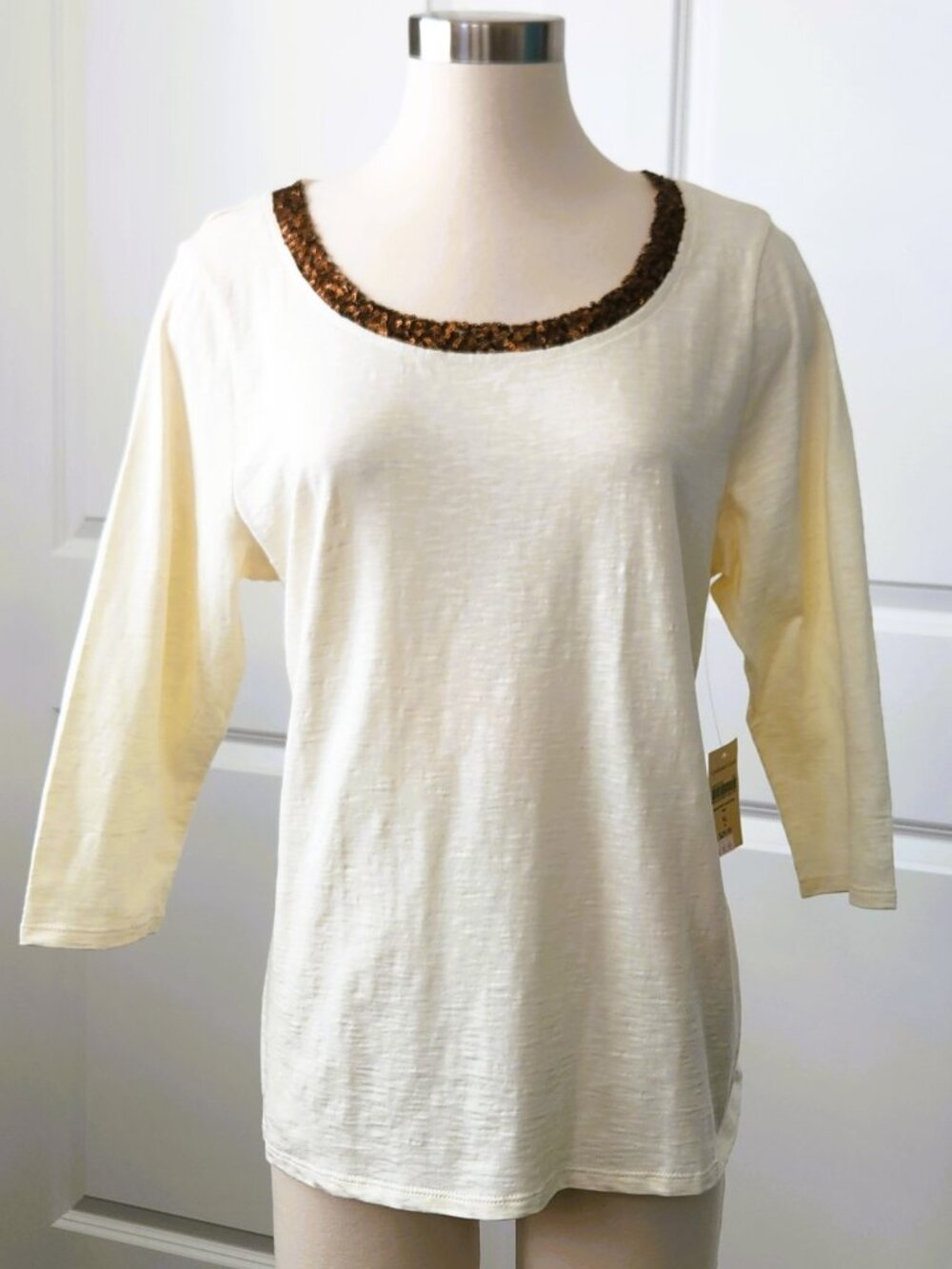 Coldwater 3/4 Sleeve Scoop Neck Tee Womens Size XL